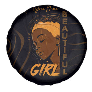 Personalized Beautiful Black Girl Spare Tire Cover - Women of Africa Design