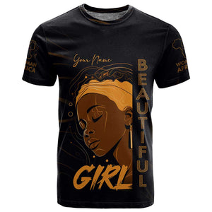 Personalized Beautiful Black Girl T shirt - Women of Africa Design