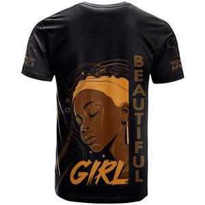 Personalized Beautiful Black Girl T shirt - Women of Africa Design