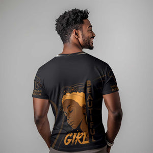 Personalized Beautiful Black Girl T shirt - Women of Africa Design