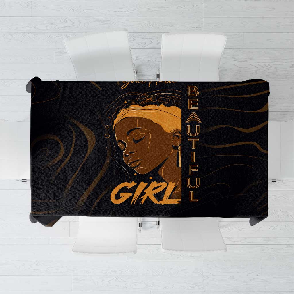 Personalized Beautiful Black Girl Tablecloth - Women of Africa Design