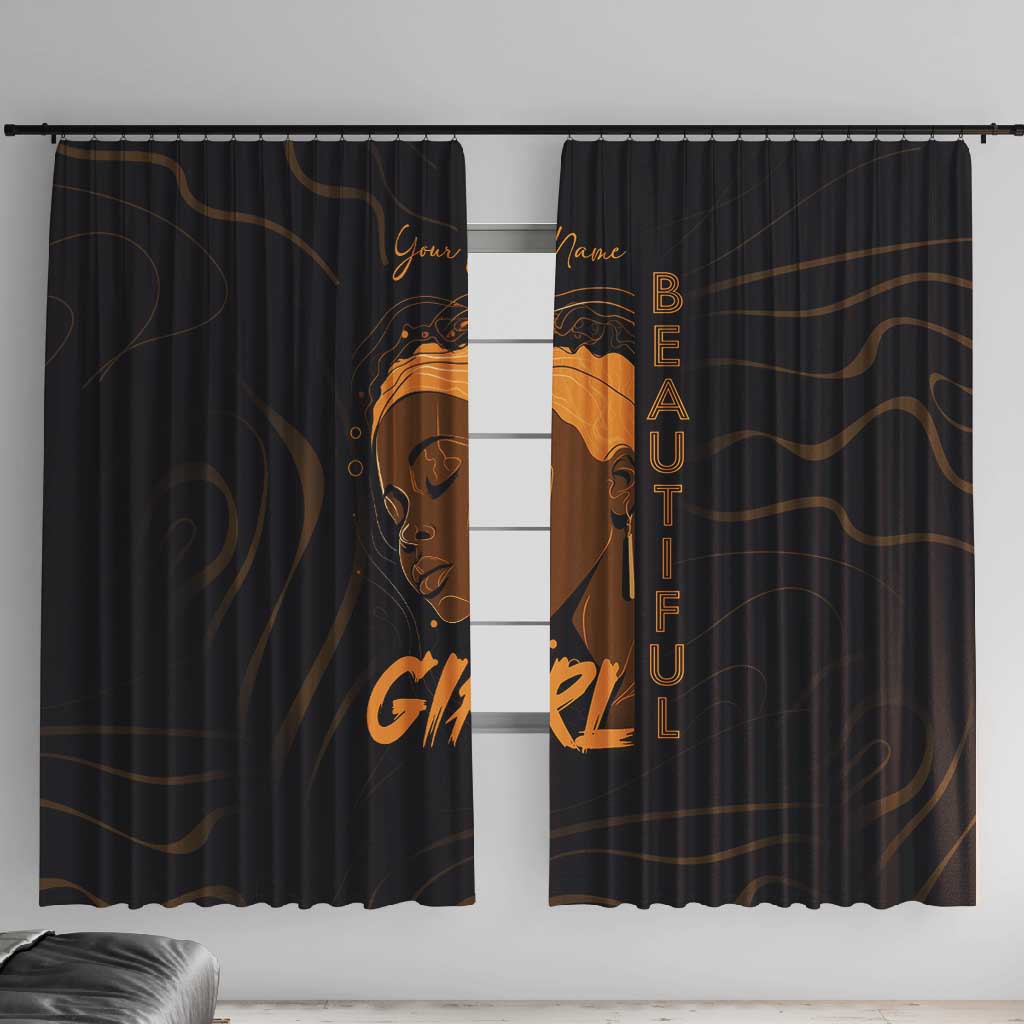 Personalized Beautiful Black Girl Window Curtain - Women of Africa Design