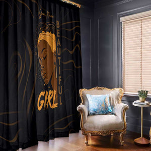 Personalized Beautiful Black Girl Window Curtain - Women of Africa Design