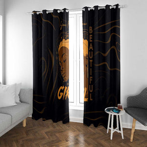 Personalized Beautiful Black Girl Window Curtain - Women of Africa Design