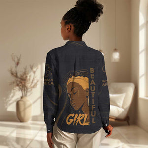 Personalized Beautiful Black Girl Women Casual Shirt - Women of Africa Design