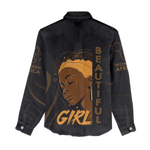 Personalized Beautiful Black Girl Women Casual Shirt - Women of Africa Design