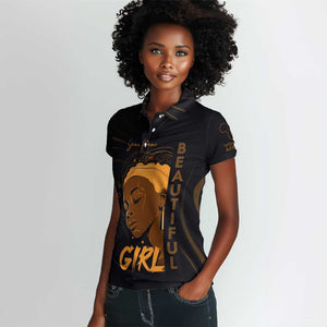 Personalized Beautiful Black Girl Women Polo Shirt - Women of Africa Design