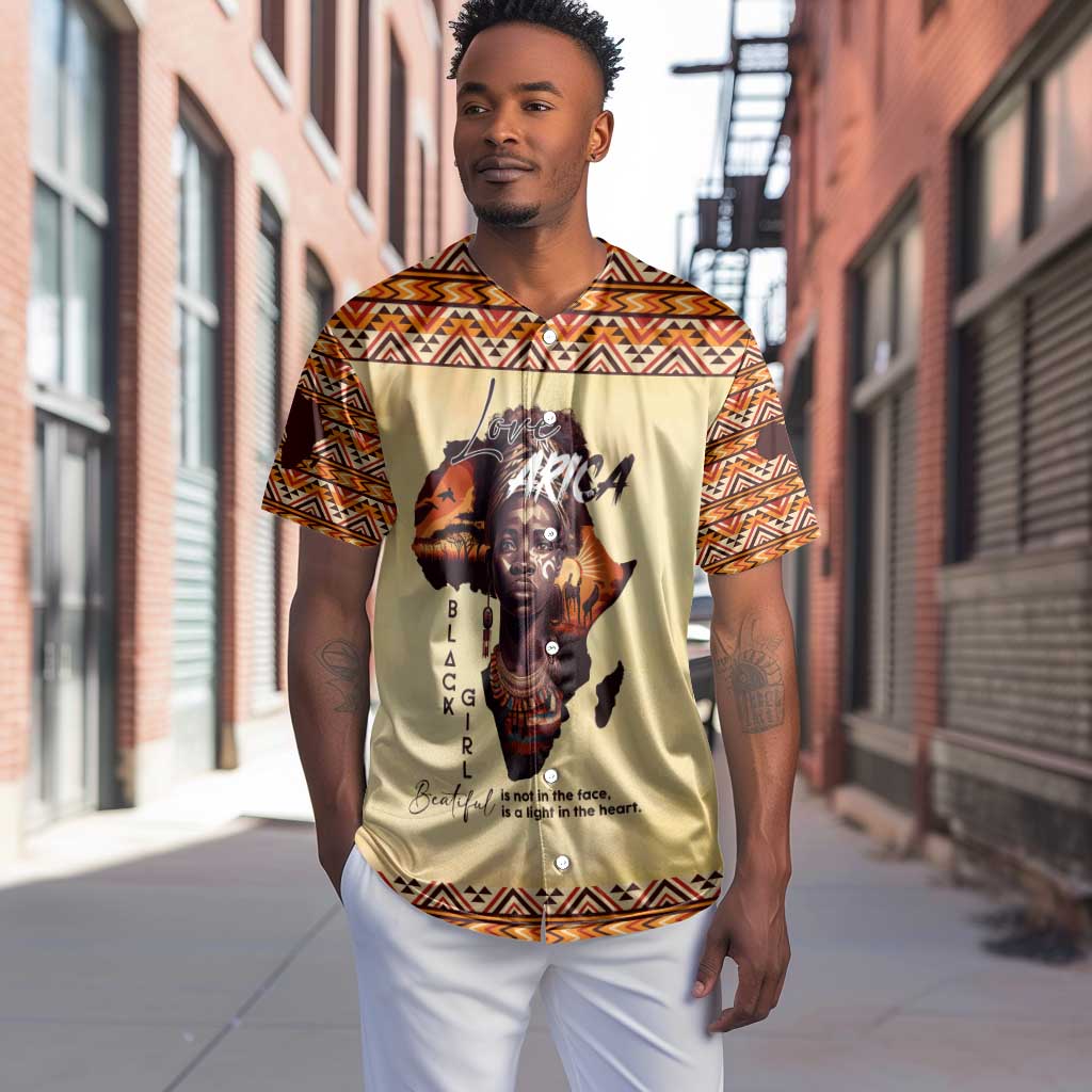 Love Africa Baseball Jersey - Personalized Beautiful Black Girl