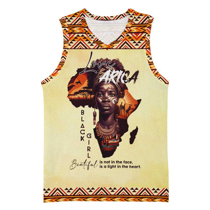 Love Africa Basketball Jersey - Personalized Beautiful Black Girl DT02