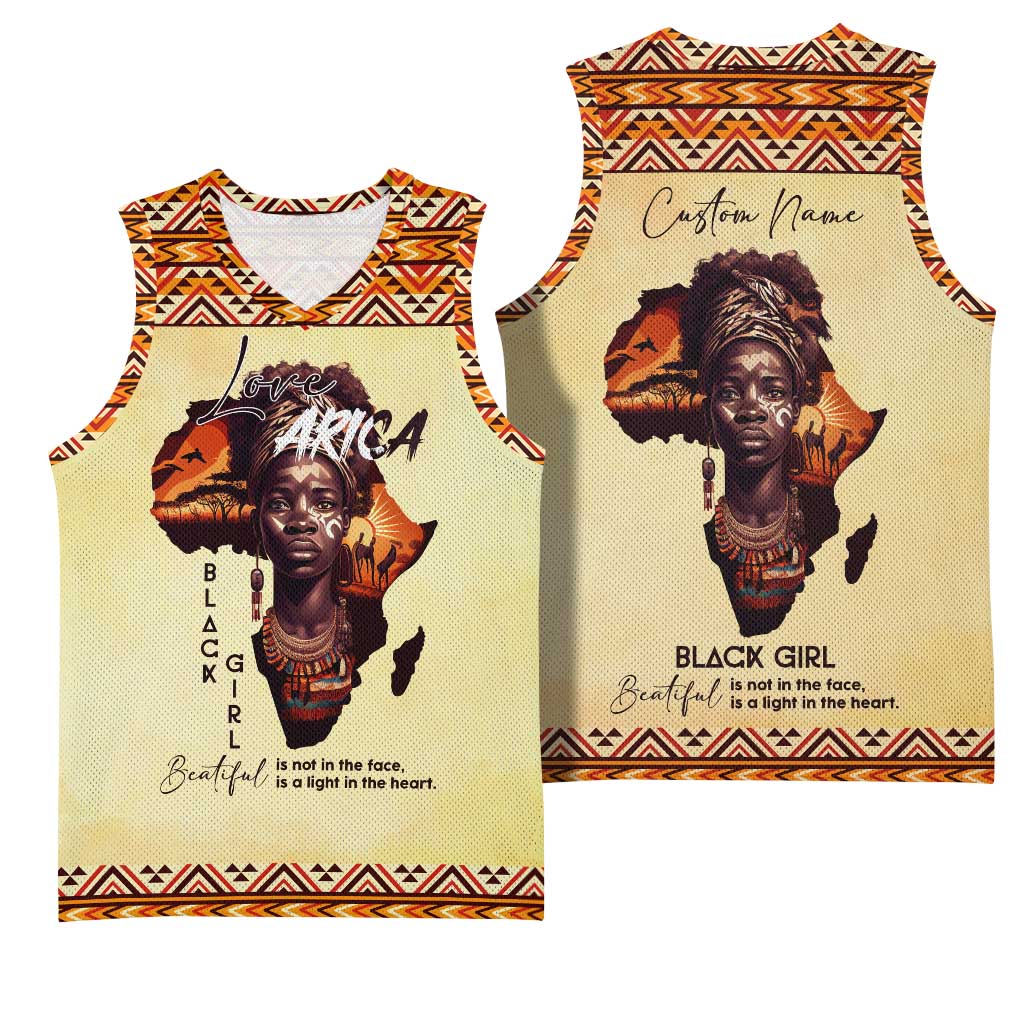 Love Africa Basketball Jersey - Personalized Beautiful Black Girl DT02