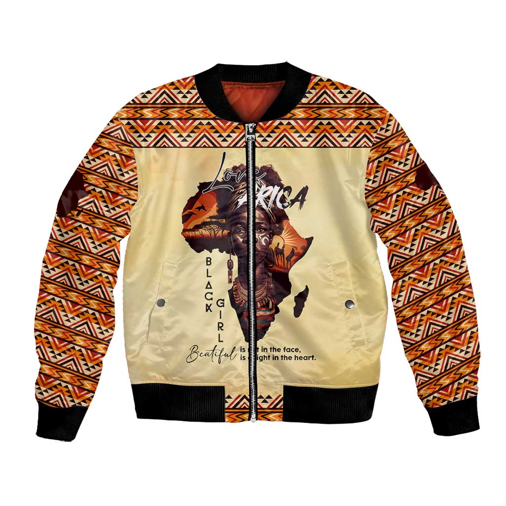 Love Africa Bomber Jacket - Personalized Beautiful Black Girl