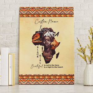 Love Africa Canvas Wall Art - Personalized Beautiful Black Girl