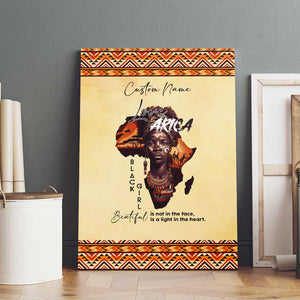 Love Africa Canvas Wall Art - Personalized Beautiful Black Girl