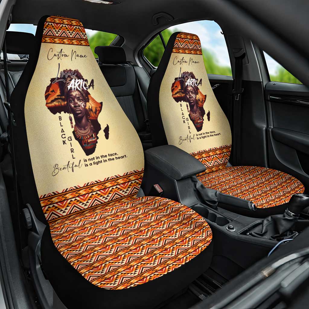 Love Africa Car Seat Cover - Personalized Beautiful Black Girl