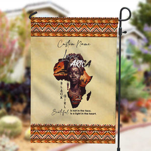 Love Africa Garden Flag - Personalized Beautiful Black Girl