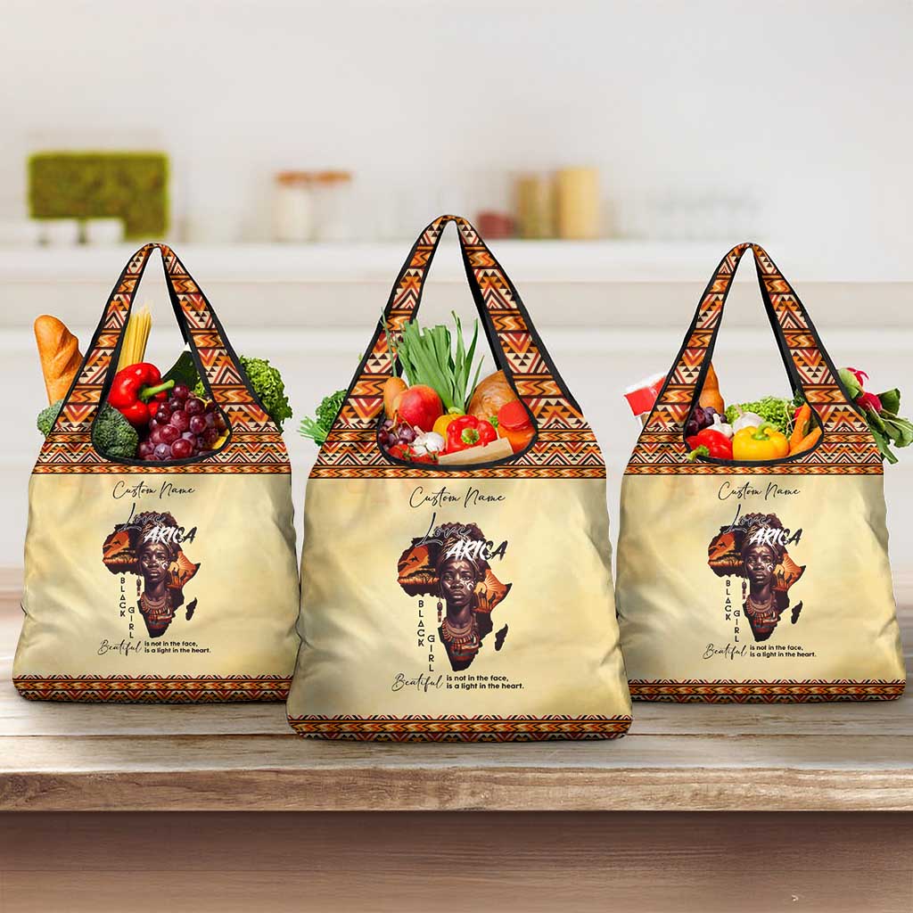 Love Africa Grocery Bag - Personalized Beautiful Black Girl