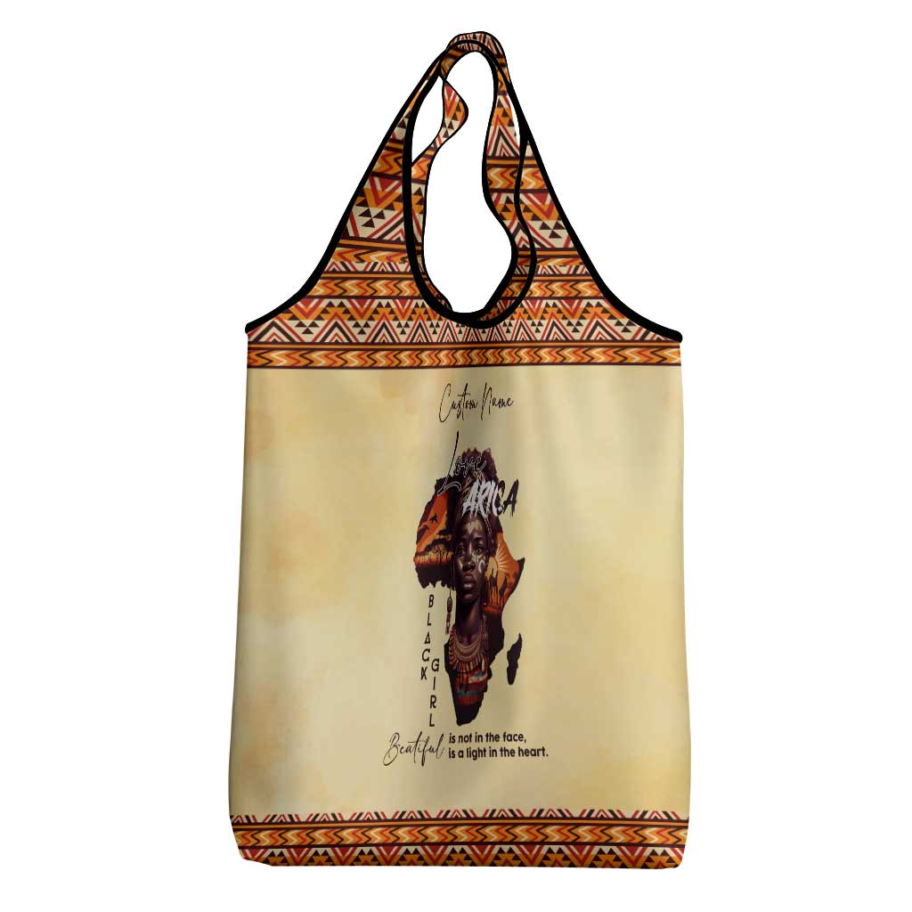 Love Africa Grocery Bag - Personalized Beautiful Black Girl