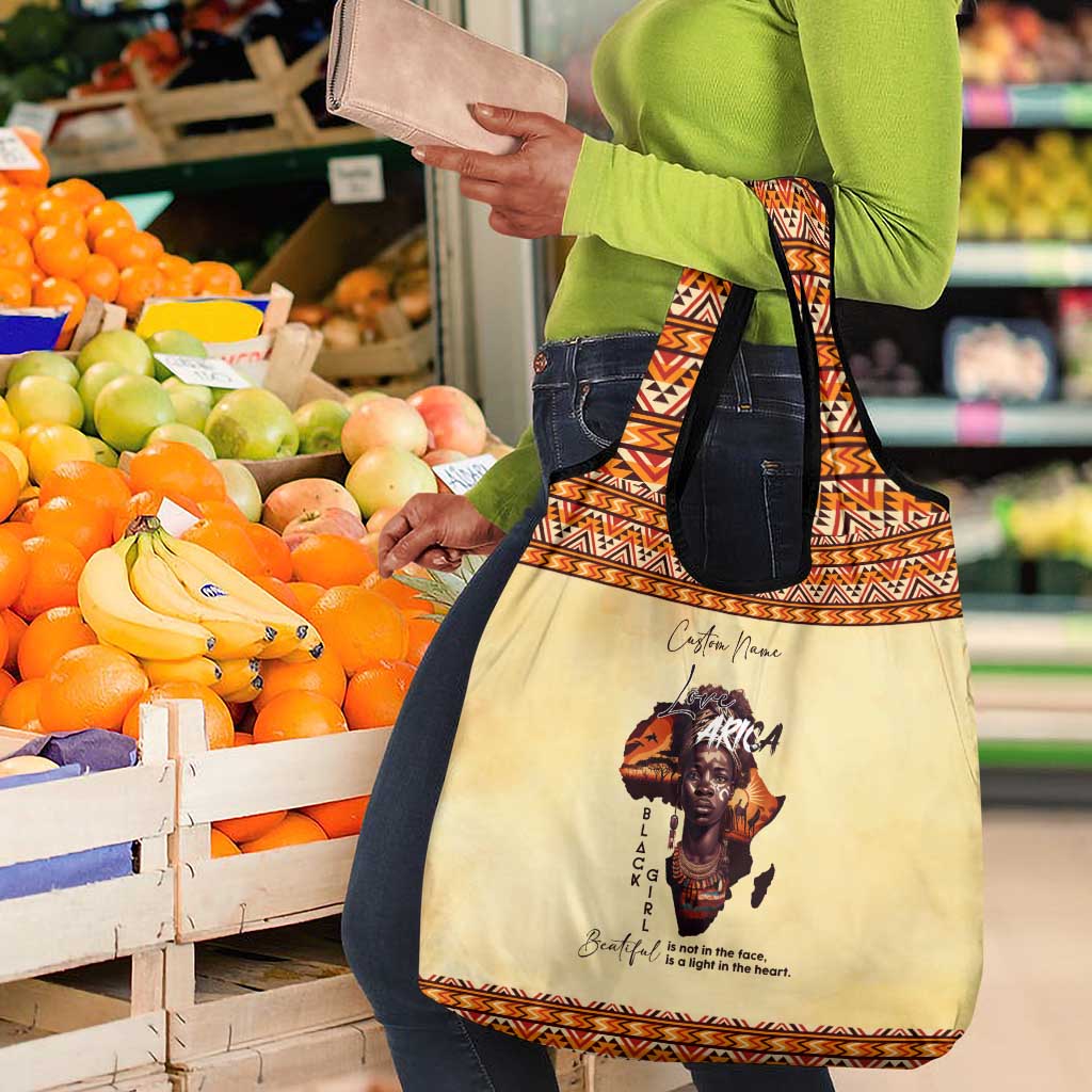 Love Africa Grocery Bag - Personalized Beautiful Black Girl
