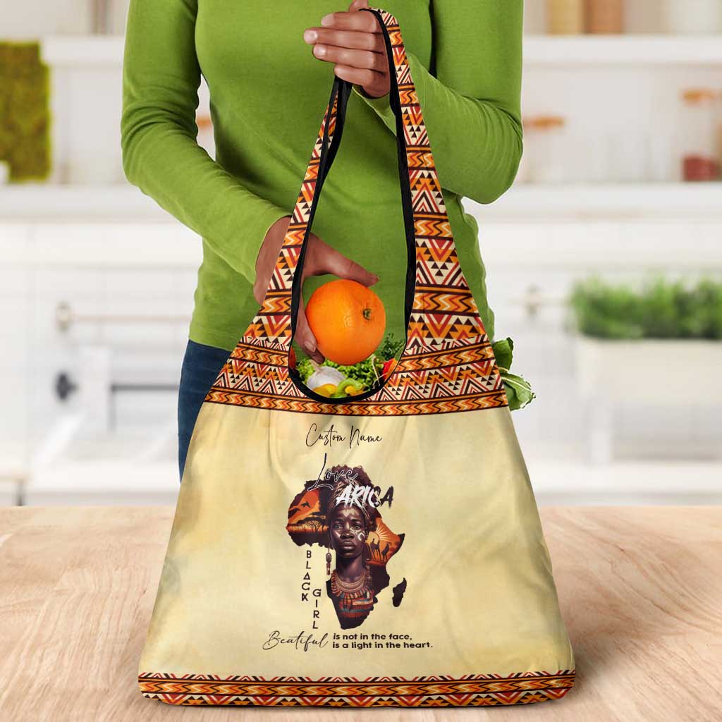 Love Africa Grocery Bag - Personalized Beautiful Black Girl