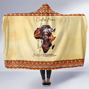 Love Africa Hooded Blanket - Personalized Beautiful Black Girl