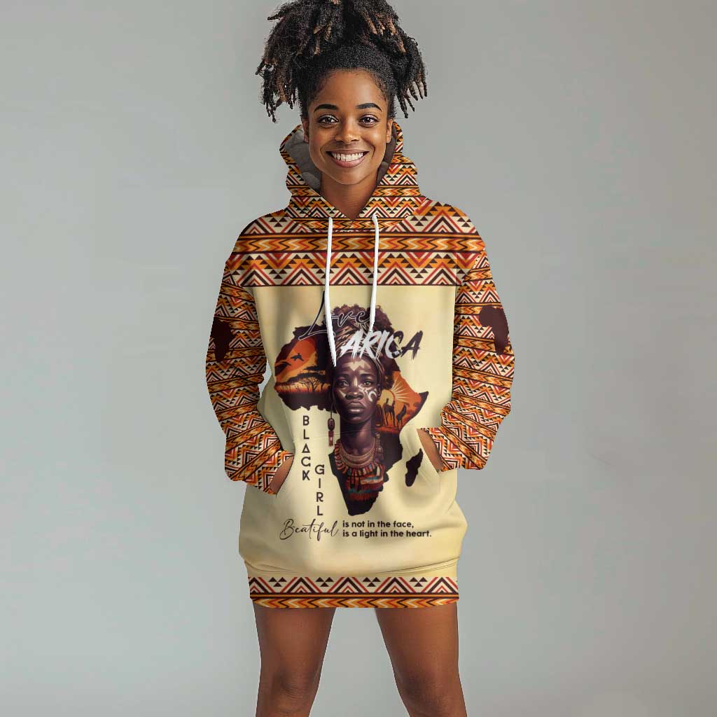 Love Africa Hoodie Dress - Personalized Beautiful Black Girl