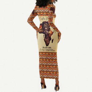 Love Africa Long Sleeve Bodycon Dress - Personalized Beautiful Black Girl