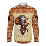 Love Africa Long Sleeve Button Shirt - Personalized Beautiful Black Girl