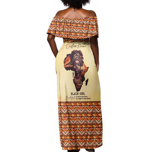 Love Africa Off Shoulder Maxi Dress - Personalized Beautiful Black Girl