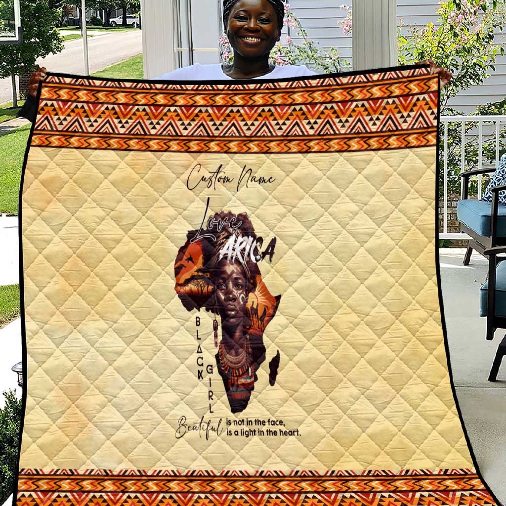 Love Africa Quilt - Personalized Beautiful Black Girl