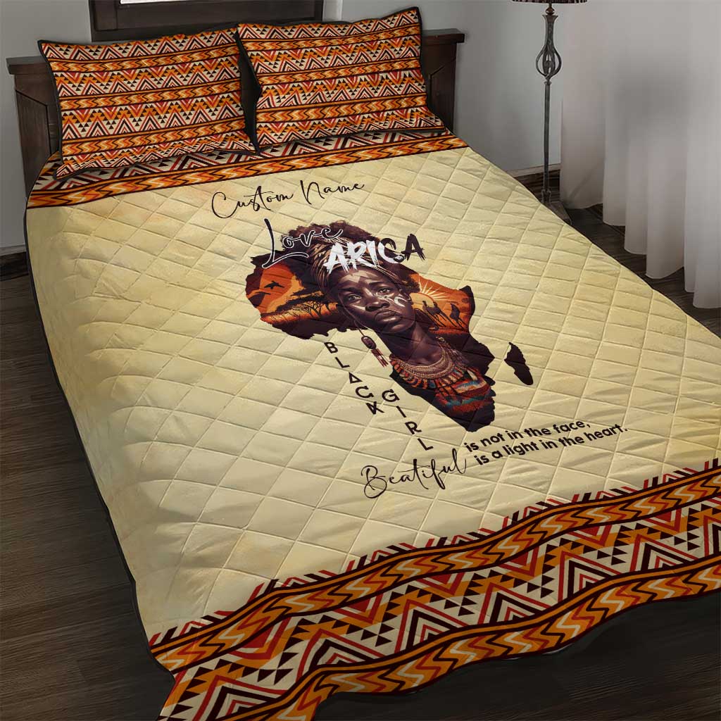 Love Africa Quilt Bed Set - Personalized Beautiful Black Girl