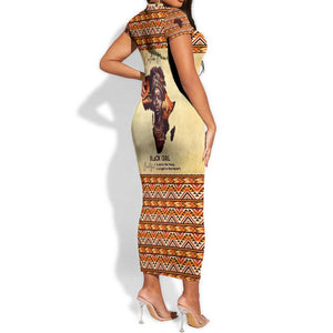 Love Africa Short Sleeve Bodycon Dress - Personalized Beautiful Black Girl DT02