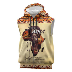 Love Africa Sleeveless Zip Hoodie - Personalized Beautiful Black Girl - African Pride
