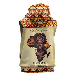 Love Africa Sleeveless Zip Hoodie - Personalized Beautiful Black Girl - African Pride