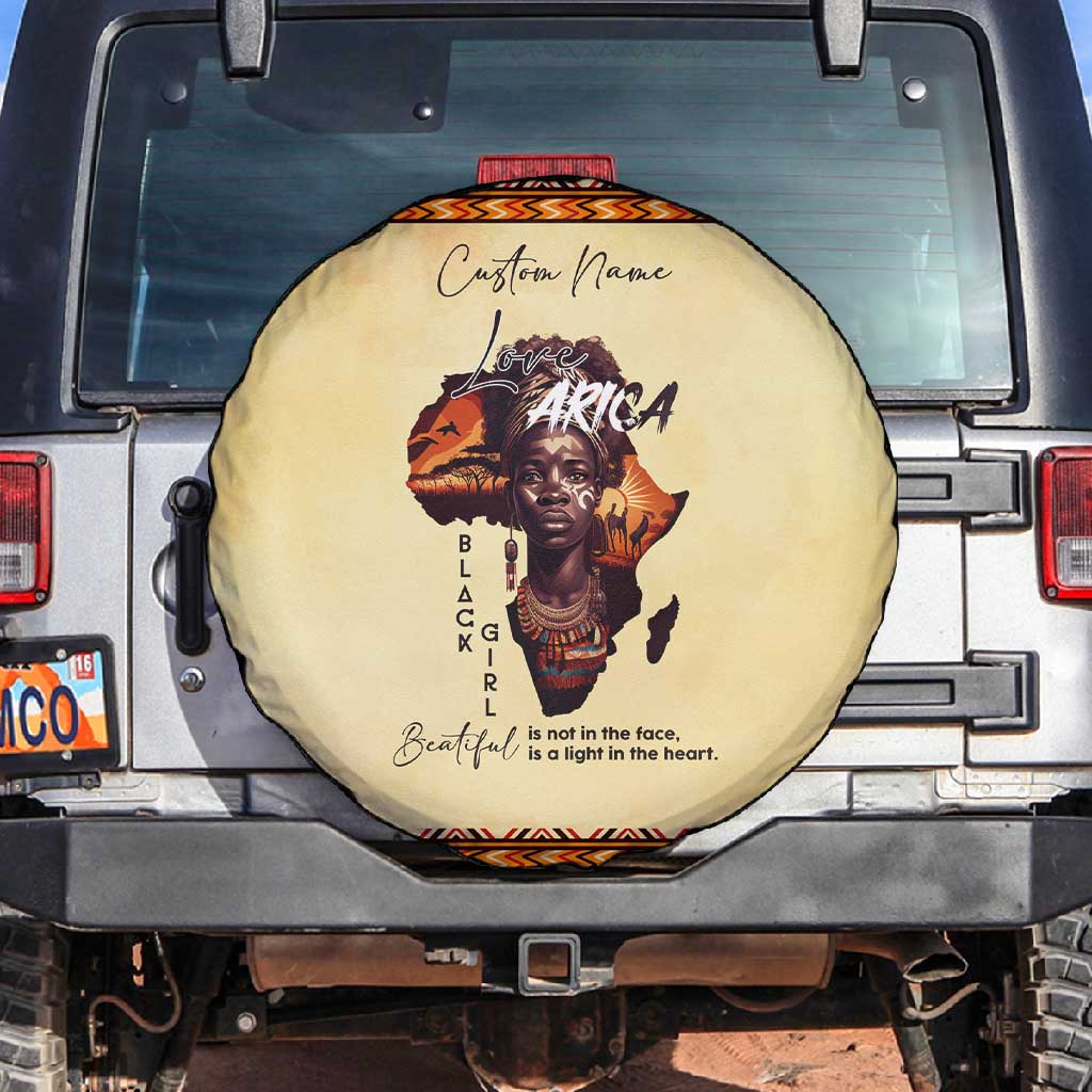 Love Africa Spare Tire Cover - Personalized Beautiful Black Girl