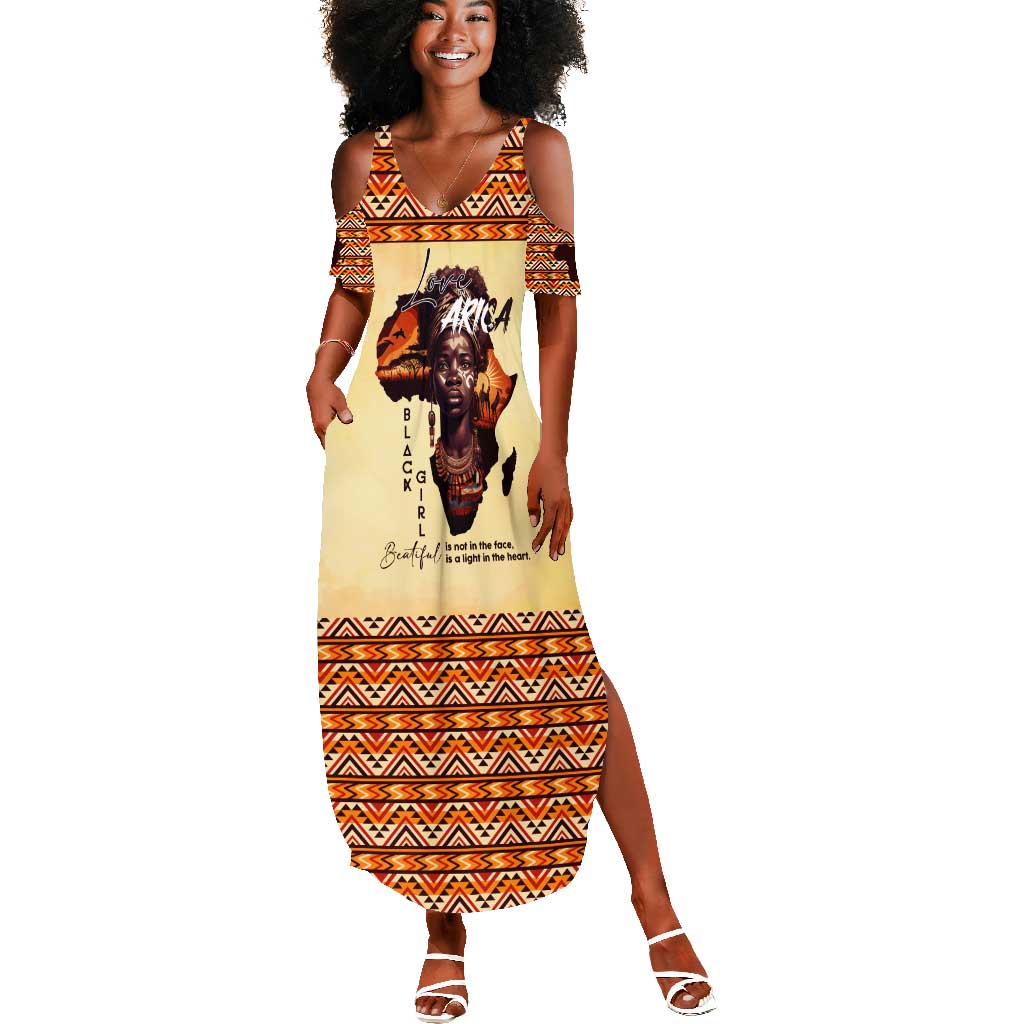 Love Africa Summer Maxi Dress - Personalized Beautiful Black Girl