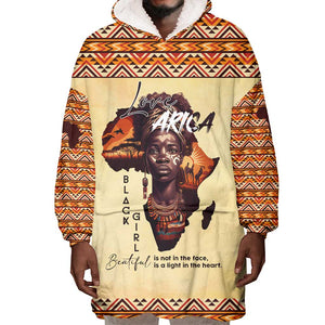 Love Africa Wearable Blanket Hoodie - Personalized Beautiful Black Girl