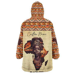 Love Africa Wearable Blanket Hoodie - Personalized Beautiful Black Girl