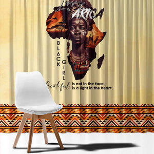 Love Africa Window Curtain - Personalized Beautiful Black Girl