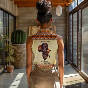 Love Africa Women Sleeveless Polo Shirt - Personalized Beautiful Black Girl