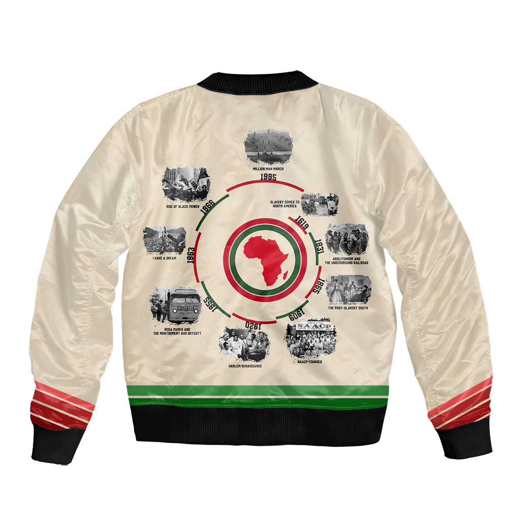 Black History Milestones - African Timeline Bomber Jacket