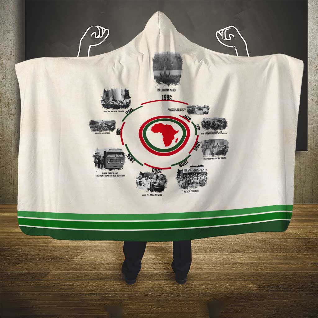 Black History Milestones - African Timeline Hooded Blanket