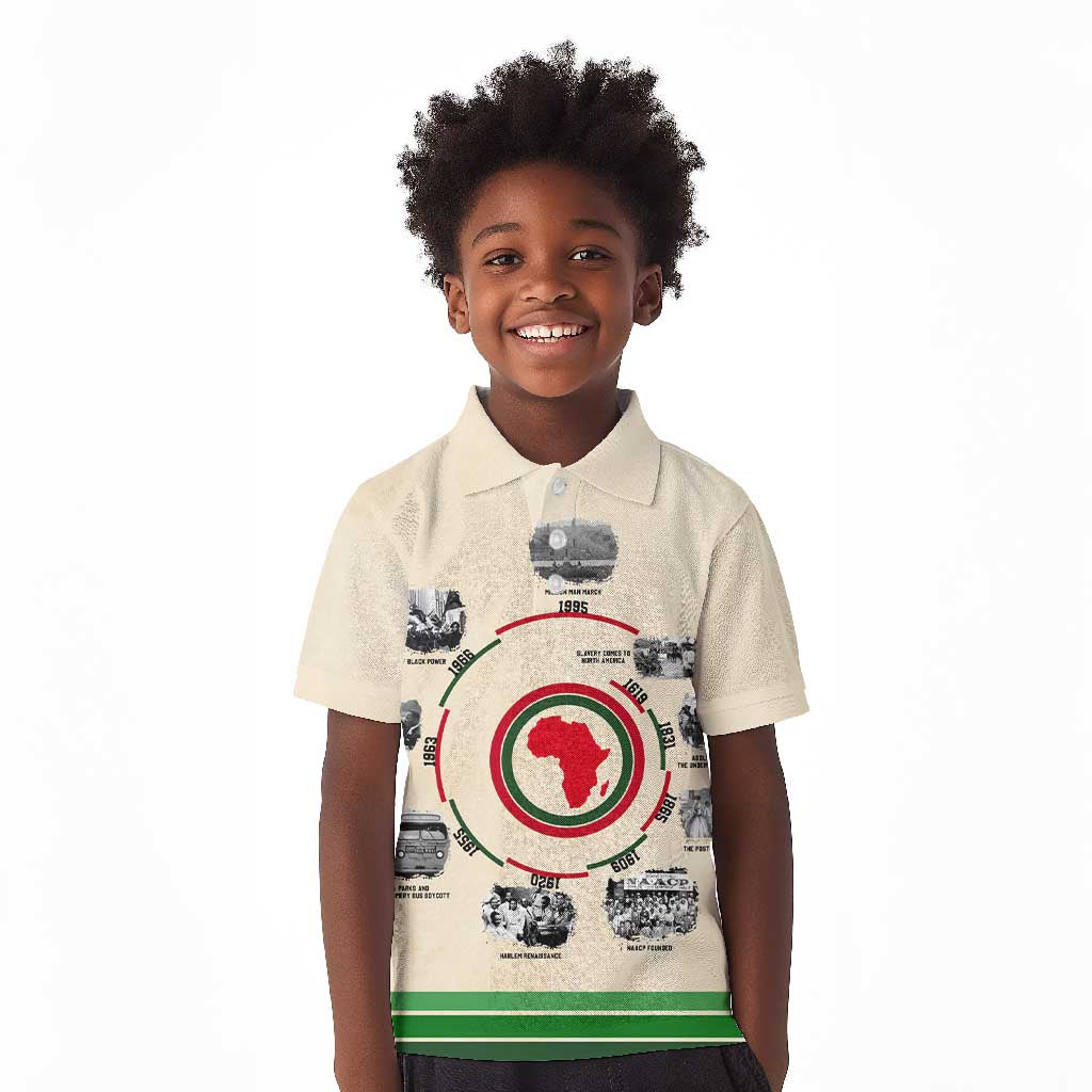 Black History Milestones - African Timeline Kid Polo Shirt