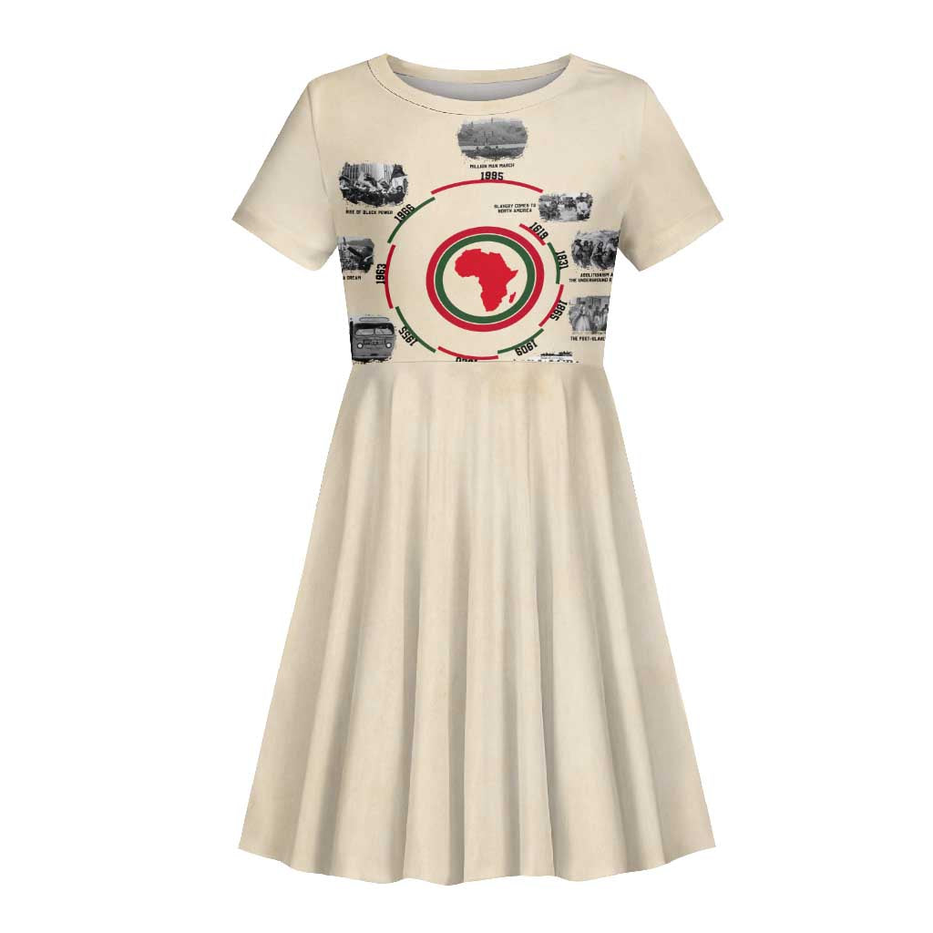 Black History Milestones - African Timeline Kid Short Sleeve Dress