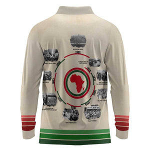 Black History Milestones - African Timeline Long Sleeve Polo Shirt