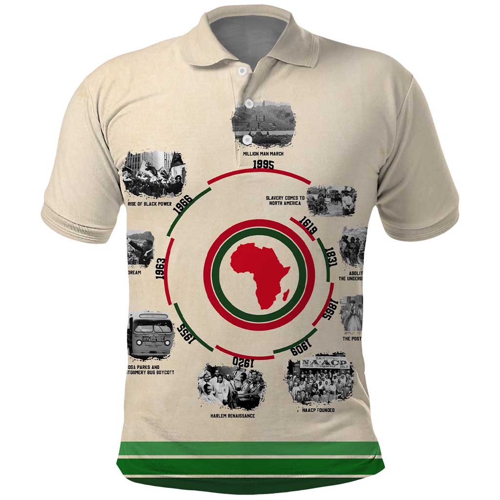 Black History Milestones - African Timeline Polo Shirt