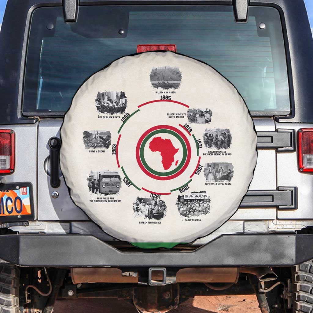 Black History Milestones - African Timeline Spare Tire Cover