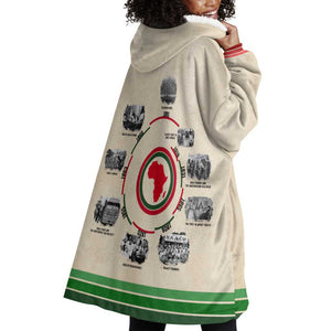 Black History Milestones - African Timeline Wearable Blanket Hoodie