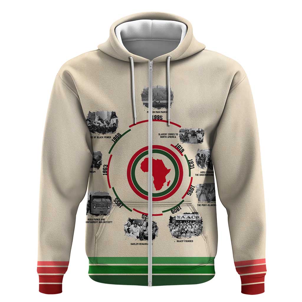 Black History Milestones - African Timeline Zip Hoodie