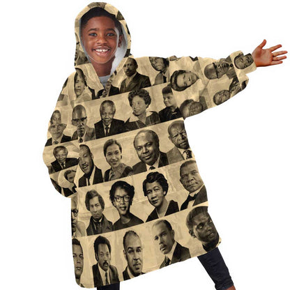 Civil Rights Leaders KId Wearable Blanket Hoodie African-American