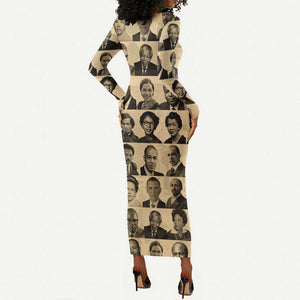 Civil Rights Leaders Long Sleeve Bodycon Dress African-American